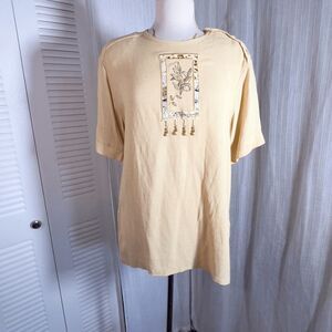 City Girl Sport Blouse Size S 90's Vintage Embroidered Coastal Grandmother Top